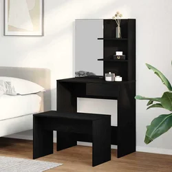 Set toaletnog stolića 2 pcs Crni hrast Konstruirano drvo