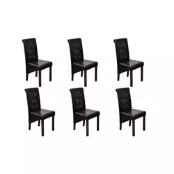 VIDAXL 6 x jedilni stoli rjava