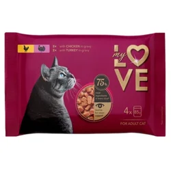My Love Vlažna hrana za mačke, Piletina i ćuretina, 4x85g