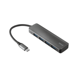 USB HUB TRUST Halyx, 4-portni USB-C 3.2, črn