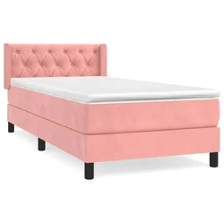Vidaxl Box spring postelja z vzmetnico roza 80x200 cm žamet