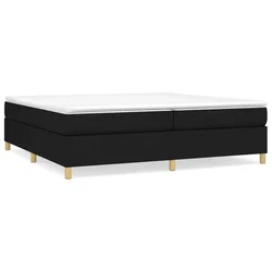 Vidaxl Posteljni okvir z vzmetmi črn 200x200 cm blago