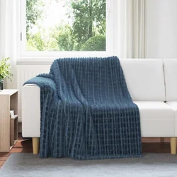 Vidaxl Odeja Temno modra 200 x 150 cm Flis
