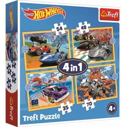 Trefl Slagalica Hot Wheels, 4u1