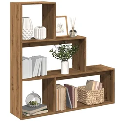 Pregrada / regal za knjige 3 razina hrast 123x29x123 cm drveni