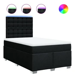 Vidaxl Box spring postelja z vzmetnico črn 120x200 cm blago