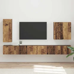 Set zidnog ormarića za TV Zidne 6 pcs Staro drvo