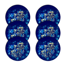 Bertoni Home Unisexs 6 Round Table Pads Set Midnight Navy Blue