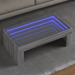 Stolić s beskonačnim LED svjetlima boja hrasta 90x50x30 cm