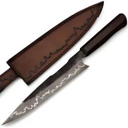 Damaskasti kuhinjski nož AT-38754 - Chef / Smeđa / Crna KP38754