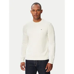 Tommy Jeans Pulover Essential DM0DM22853 Bela Slim Fit