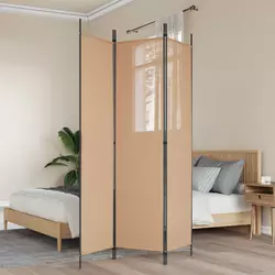 vidaXL 3-panelni pregradni zid Bež 150 x 200 cm Blago