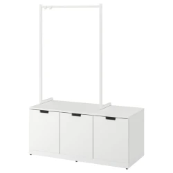 NORDLI Komoda s 3 fioke, bela, 120x169 cm