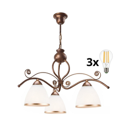 Brilagi - LED luster na lancu ANTICO 3xE27/60W/230V patinirana bronza