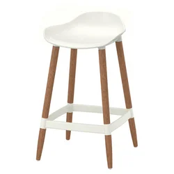 GRÖNSTA Barski stol, višina pulta bela/notranji/zunanji, 64 cm