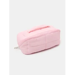 Sinsay - Štepana kozmetička torbica sa ručkom - pastelno roze