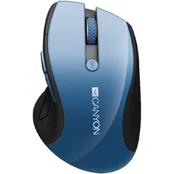 CANYON 2.4Ghz wireless mouse, optical tracking - blue LED, 6 buttons, DPI 100012001600, Blue Gray pearl glossy