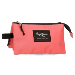 PEPE JEANS ARIS prazna pernica sa 3 pregrade - koralna