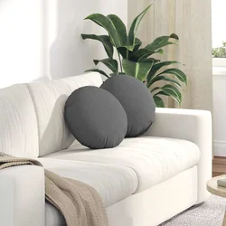 Jastučići za sjedenje 2 pcs Tamno siva O40 x 13 cm tkanina
