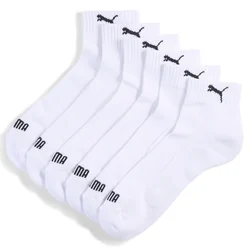 Puma Quarter Socks (3 Pack) Unisex, White, Size 43-46, Clothing