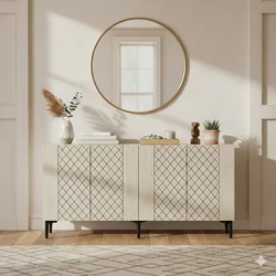 HANAH HOME Konzola Resso 150 White Travertine