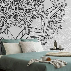 Tapeta Mandala v črnobeli varianti - 490x330