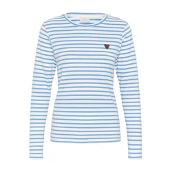 Kaffe Majica Liddy azur / bela