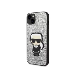 KARL LAGERFELD Futrola za iPhone 14 Silver Glitter Flakes Ikonik