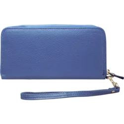 Novčanik ženski 2u1 od prave goveđe kože 21x10,6x3 cm plavi