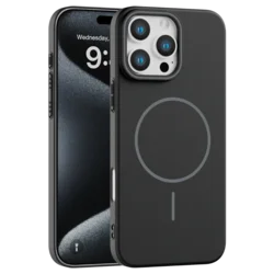 Rigid Silicone MagSafe maska za iPhone 15 Pro Max – crna