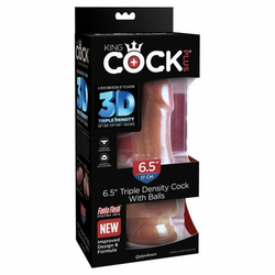Pipedream King Cock Plus 6.5 Triple Density Dildo sa testisima, 14 cm