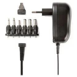 Nedis univerzalni napajalnik/ 12 W/ 3 - 12 V DC/ 100 - 240 V AC/ 6 priključkov/ 1,8 m/ črn