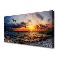 tulup.si Slika na platnu Sea gull beach landscape 100x50 cm