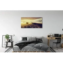 tulup.si Slika na platnu Plane mesto zahod 120x60 cm