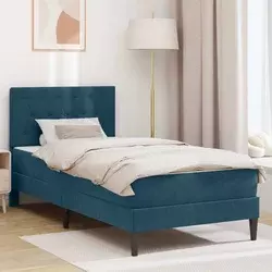 Okvir kreveta s madracem s uzglavljem Plava 100 x 200 cm Baršun