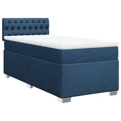 Vidaxl Box spring postelja z vzmetnico modra 80x200 cm blago