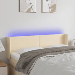 LED uzglavlje krem 147x16x78/88 cm od tkanine