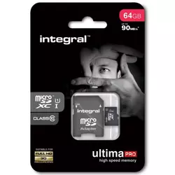 INTEGRAL spominska kartica Micro SDHC 64GB + adapter