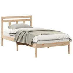 Vidaxl Konstrukcija postelje Rjava 90 x 190 cm Masivno borovo les