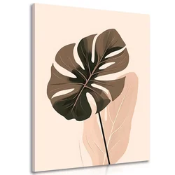 Slika abstraktne botanične oblike monstera - 30x40