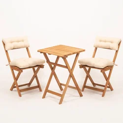 Hanah Home MY001A Baštenska garnitura, Sto i dve stolice, Braon