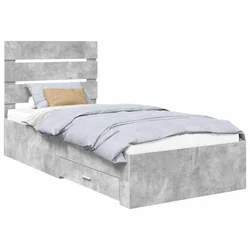 Krevetna konstrukcija s ladicama Betonski sivi 100 x 200 cm