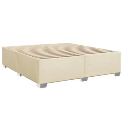 Vidaxl Posteljni okvir brez vzmetnice krem 180x200 cm blago