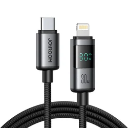 Joyroom Kabel z zaslonom USB-C – iPhone Lightning 30 W, 1,2 m – črn
