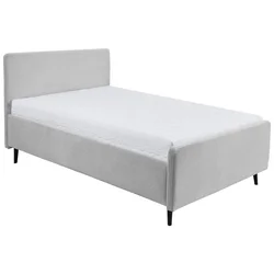 MID.YOU OBLAZINJENA POSTELJA 140 cm x 200 cm , tekstil, leseni material svetlo siva