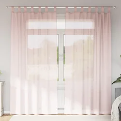 Voile zavjese s petljama 2 kom svijetlo ružičaste 140x225 cm