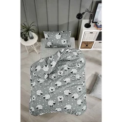 Set pokrivača za krevet Lamb White Grey Black