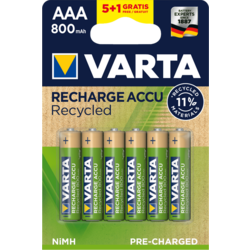 Varta polnilna baterija Recycled 5+1 AAA 800 mAh R2U 56813101476, 5+1 kosov