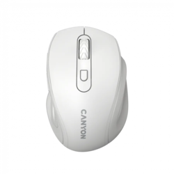 Canyon 6 buttons wireless 2.4Ghz mouse, MX8650A Sensor, DPI up to 1600,Injection case, 3 M life times left and right switches, 2xAAA battery, ABS material, Size: 105x71x40mm, Weight: 59g, white