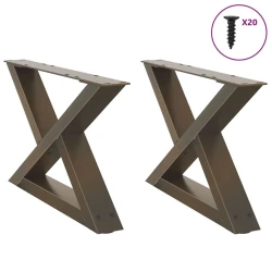 Noge za klub stolić 2 kom. Prirodni čelik 60 x (30-31,3) cm Čelik